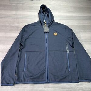 NEW Timberland Jacket Mens XL Blue Hooded Full Zip Fleece Layering TB0A2C4C